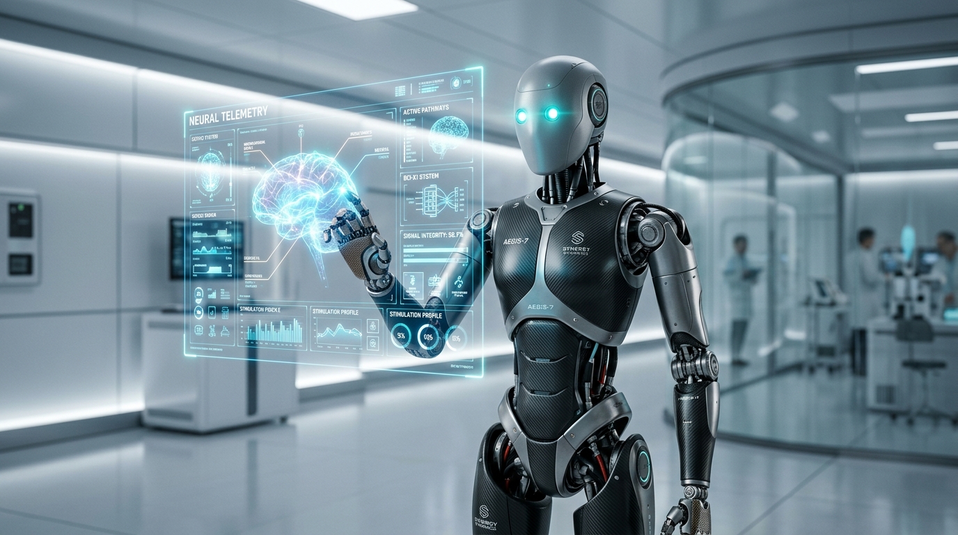 Futuristic Humanoid Robotics and Physical AI Spatial Telemetry